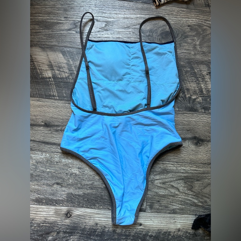 Aerie, one-piece, blue and grey, size medium